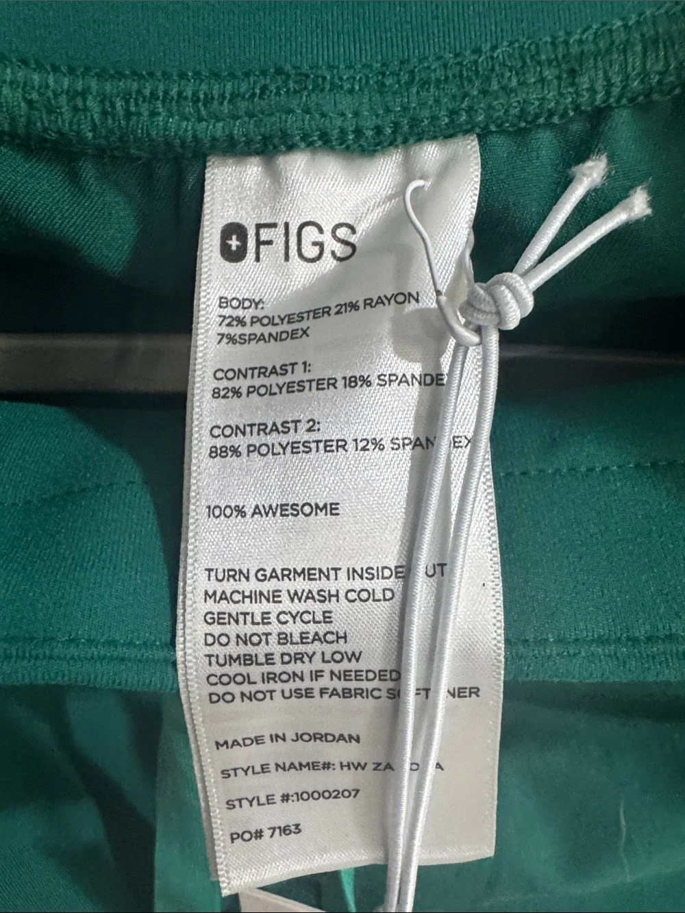 NEW FIGS unisex Teal Jogger Scrub pants with Drawstring